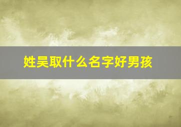 姓吴取什么名字好男孩