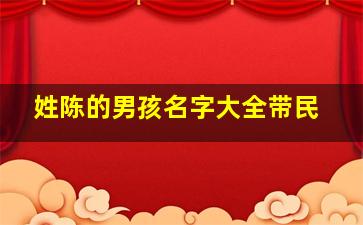 姓陈的男孩名字大全带民