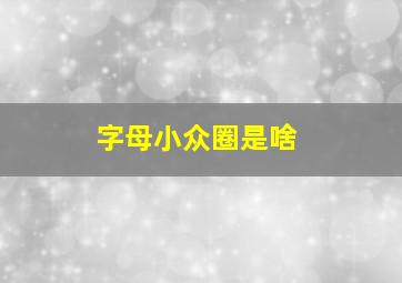 字母小众圈是啥