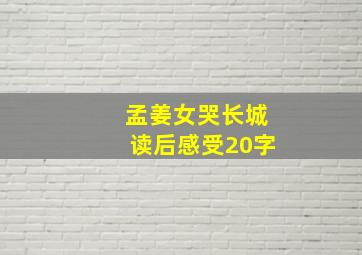 孟姜女哭长城读后感受20字