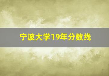 宁波大学19年分数线