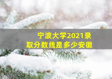 宁波大学2021录取分数线是多少安徽