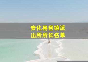 安化县各镇派出所所长名单