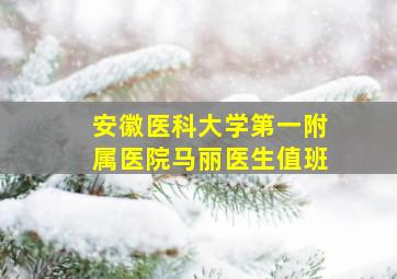 安徽医科大学第一附属医院马丽医生值班