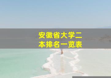 安徽省大学二本排名一览表