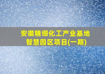 安徽精细化工产业基地智慧园区项目(一期)