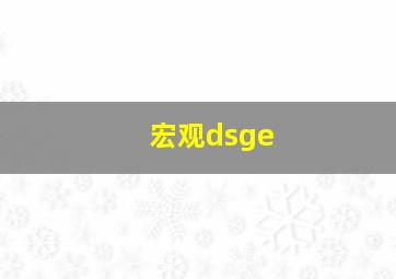 宏观dsge