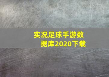 实况足球手游数据库2020下载