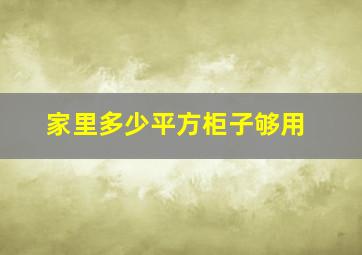 家里多少平方柜子够用