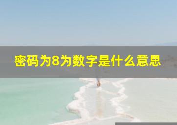 密码为8为数字是什么意思