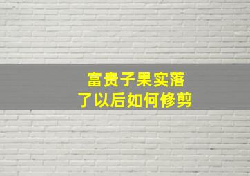 富贵子果实落了以后如何修剪