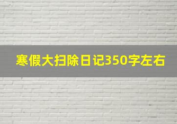 寒假大扫除日记350字左右