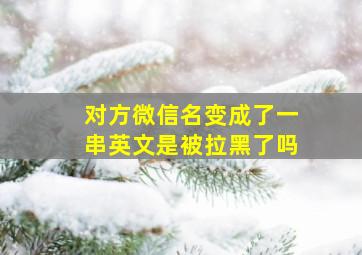 对方微信名变成了一串英文是被拉黑了吗