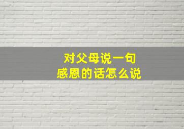 对父母说一句感恩的话怎么说