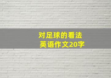 对足球的看法英语作文20字