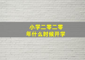 小学二零二零年什么时候开学