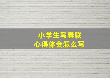 小学生写春联心得体会怎么写