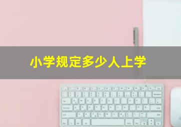 小学规定多少人上学