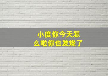 小度你今天怎么啦你也发烧了