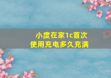 小度在家1c首次使用充电多久充满