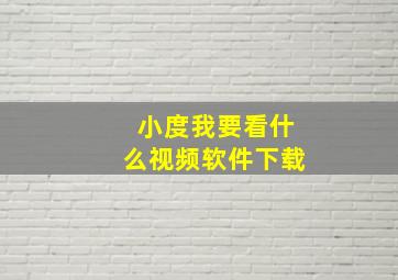 小度我要看什么视频软件下载