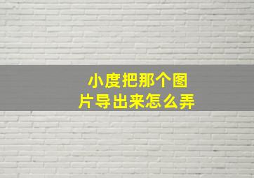 小度把那个图片导出来怎么弄