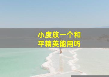 小度放一个和平精英能用吗