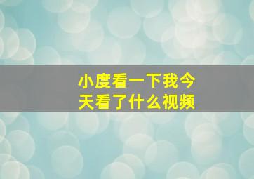 小度看一下我今天看了什么视频