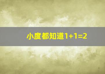 小度都知道1+1=2