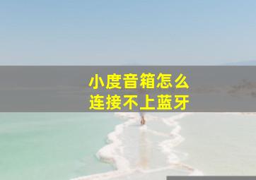 小度音箱怎么连接不上蓝牙