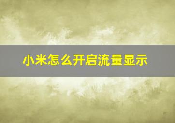 小米怎么开启流量显示