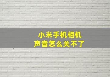 小米手机相机声音怎么关不了