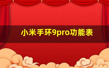 小米手环9pro功能表