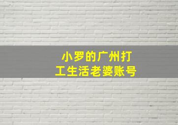 小罗的广州打工生活老婆账号