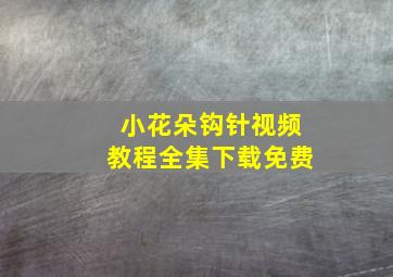 小花朵钩针视频教程全集下载免费