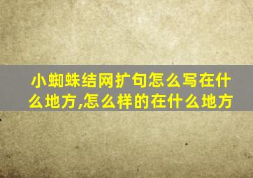 小蜘蛛结网扩句怎么写在什么地方,怎么样的在什么地方