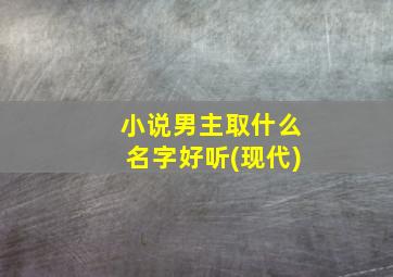 小说男主取什么名字好听(现代)