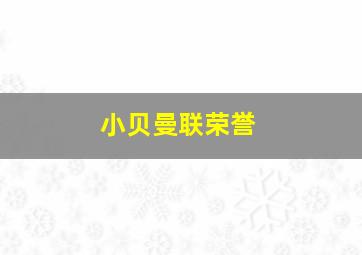 小贝曼联荣誉