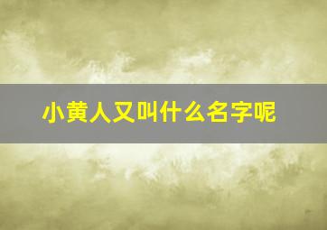 小黄人又叫什么名字呢