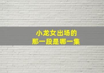 小龙女出场的那一段是哪一集