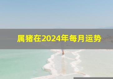 属猪在2024年每月运势