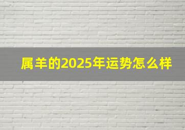 属羊的2025年运势怎么样