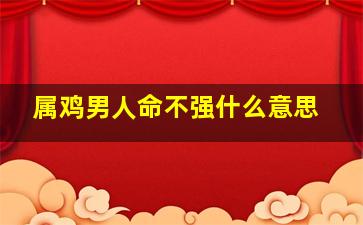 属鸡男人命不强什么意思