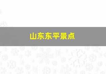 山东东平景点