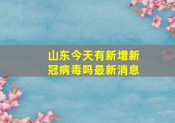 山东今天有新增新冠病毒吗最新消息