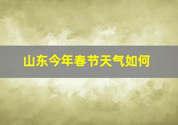 山东今年春节天气如何