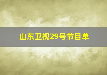 山东卫视29号节目单