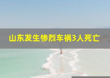 山东发生惨烈车祸3人死亡