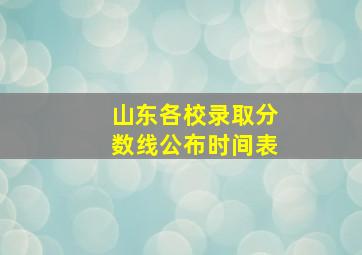 山东各校录取分数线公布时间表