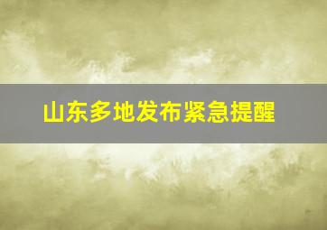 山东多地发布紧急提醒